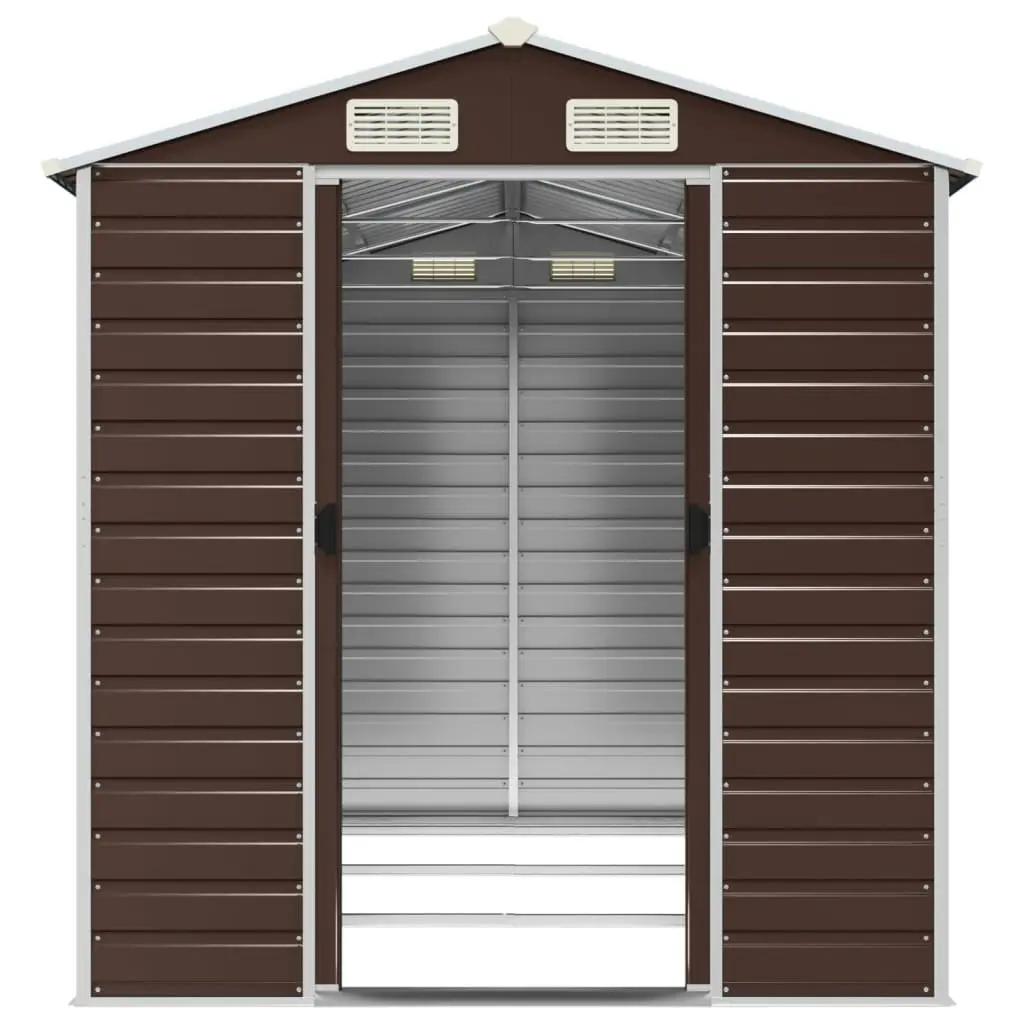 Garden Shed Brown 191x300x198 cm Galvanised Steel 3188266