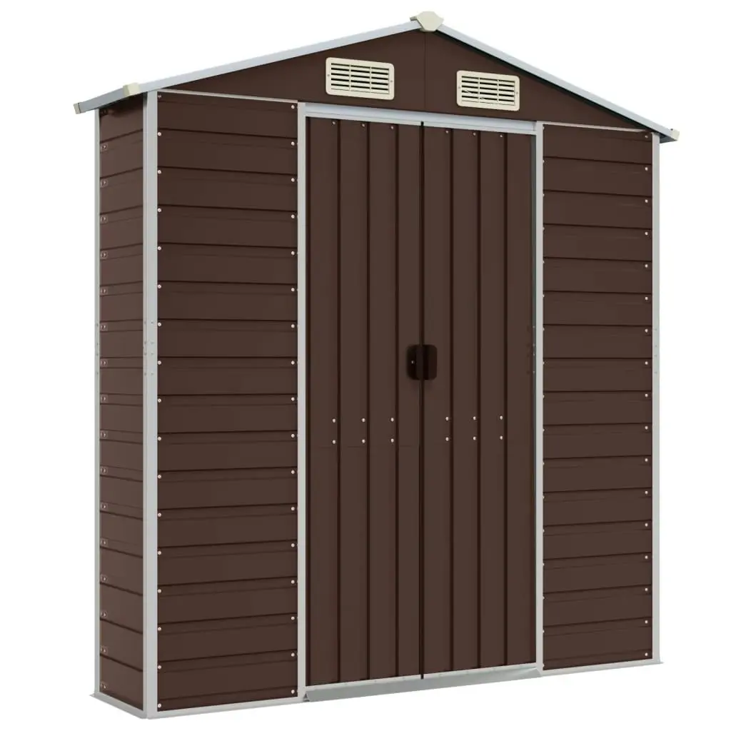 Garden Shed Brown 191x300x198 cm Galvanised Steel 3188266