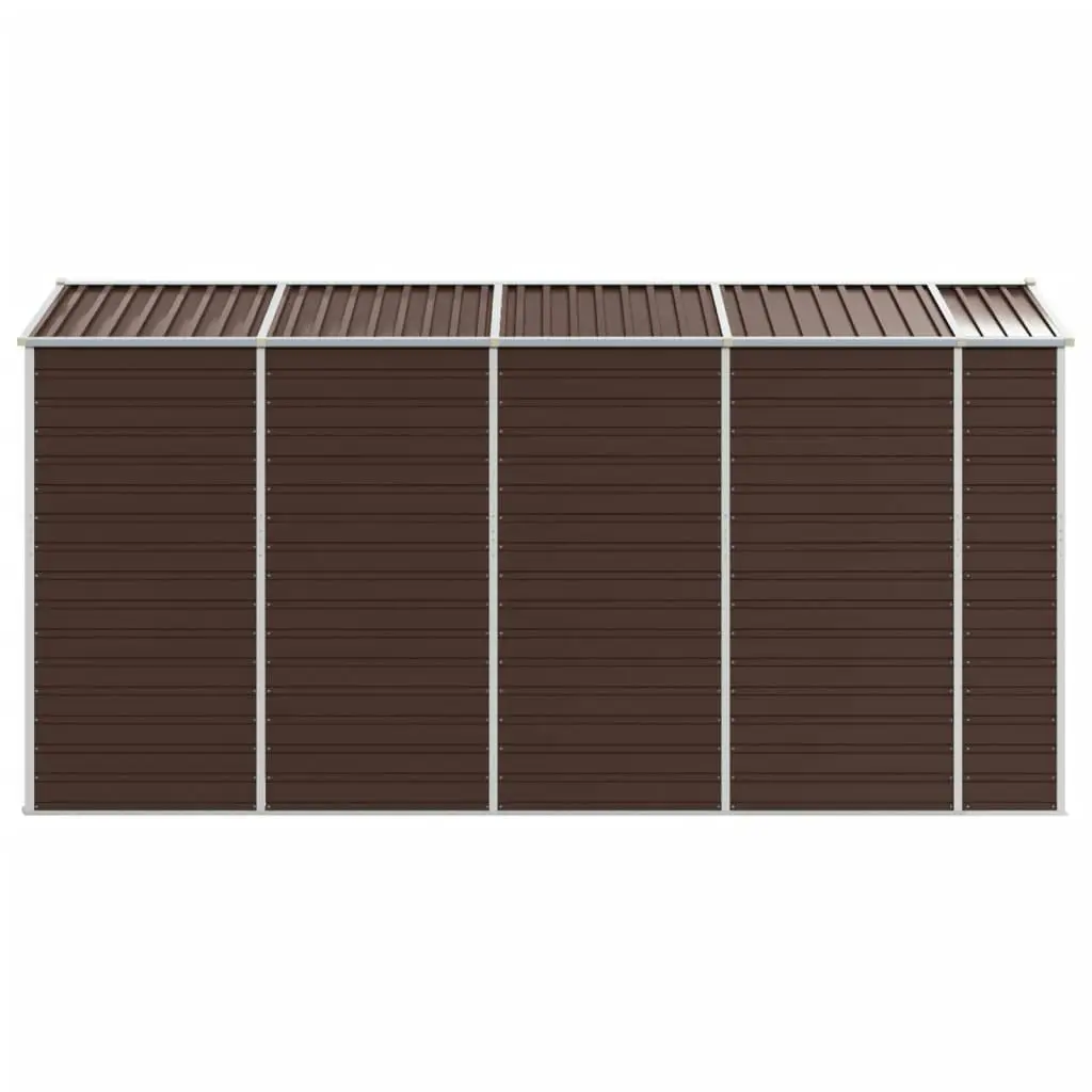 Garden Shed Brown 191x385x198 cm Galvanised Steel 3188267