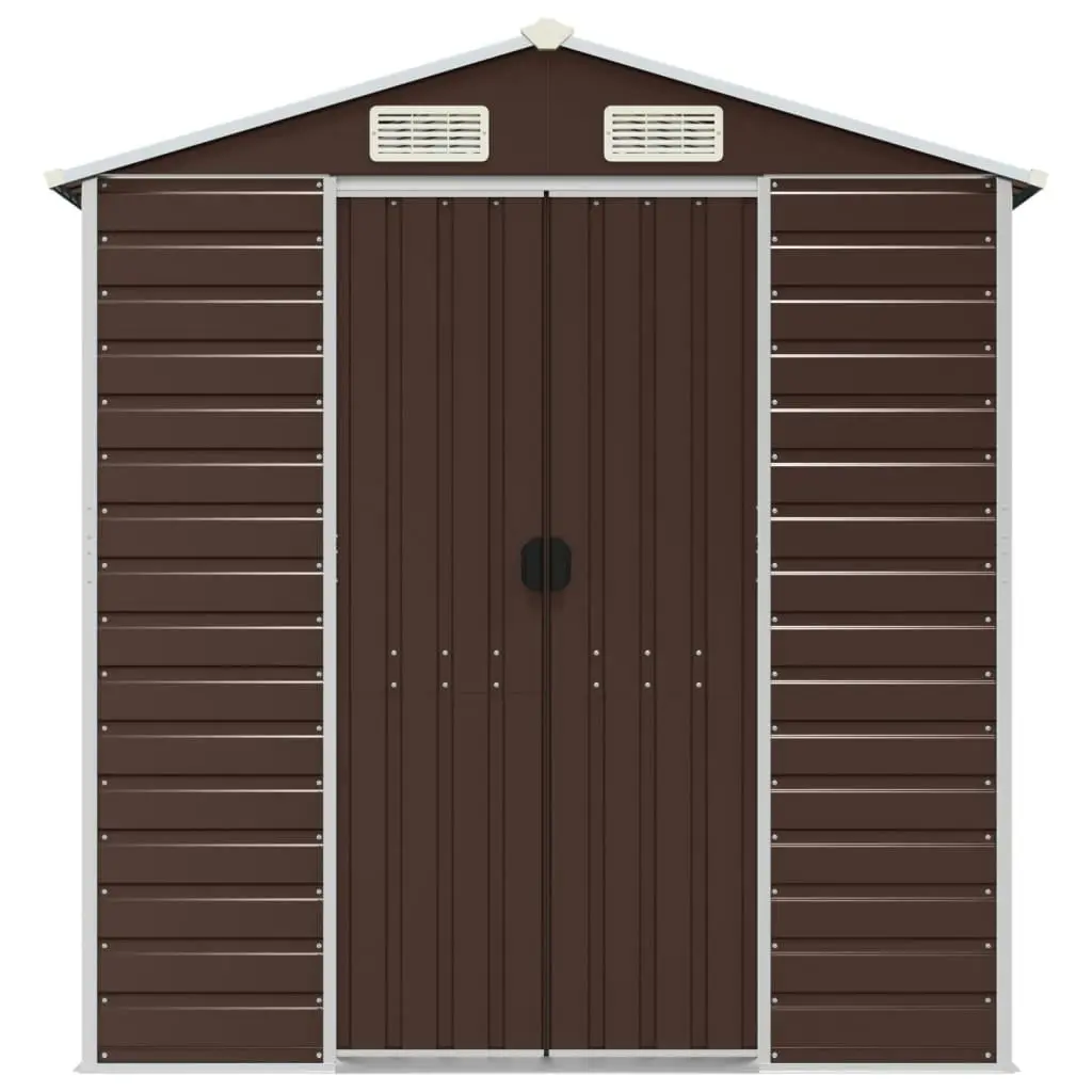 Garden Shed Brown 191x385x198 cm Galvanised Steel 3188267