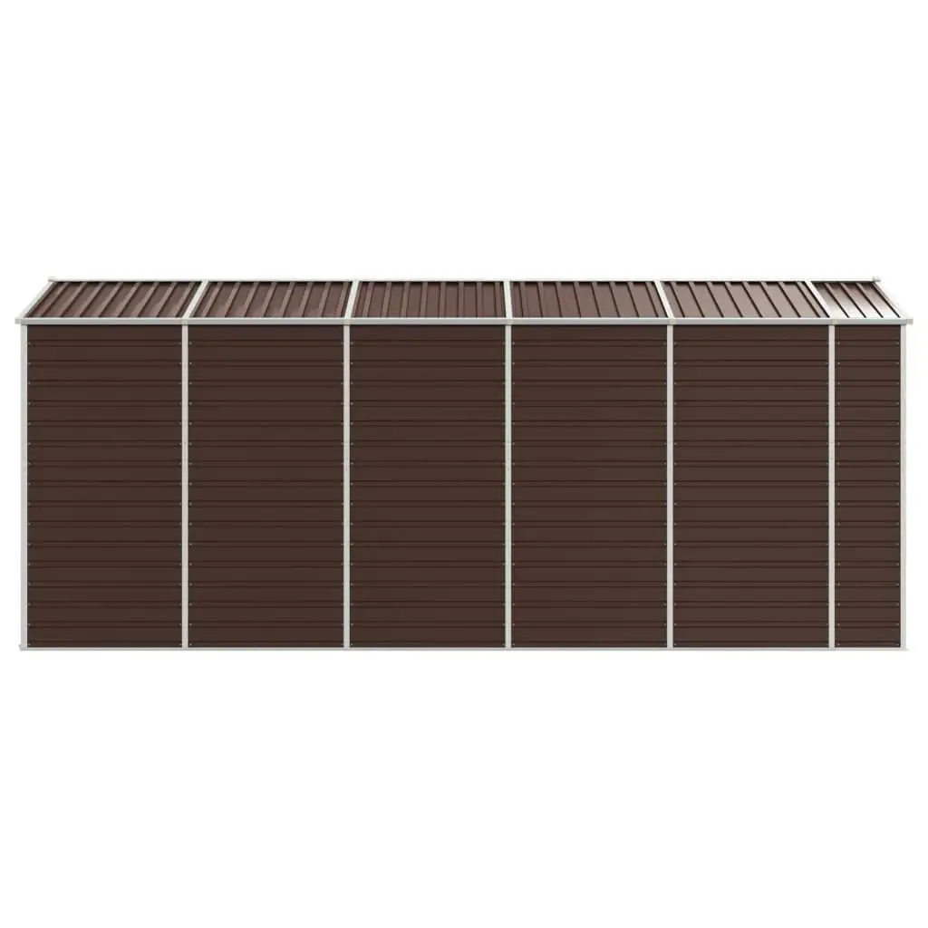 Garden Shed Brown 191x470x198 cm Galvanised Steel 3188268