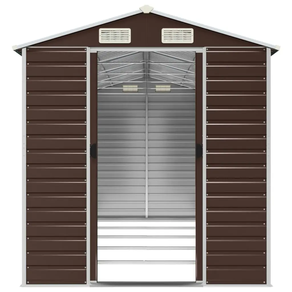 Garden Shed Brown 191x470x198 cm Galvanised Steel 3188268