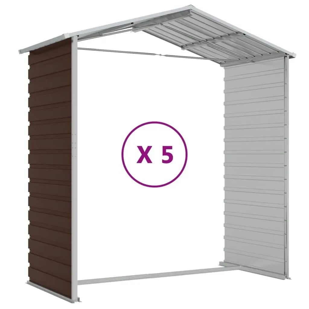 Garden Shed Brown 191x470x198 cm Galvanised Steel 3188268