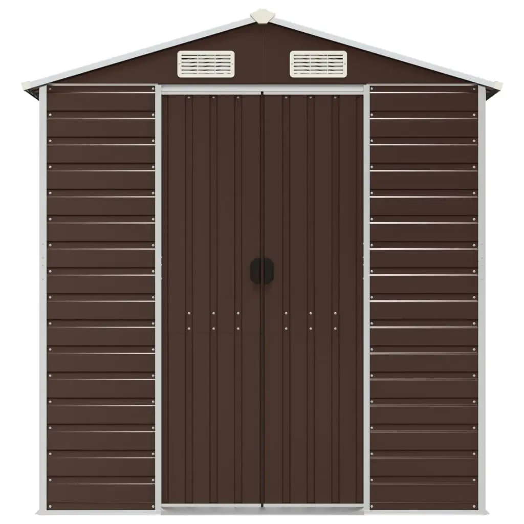 Garden Shed Brown 191x470x198 cm Galvanised Steel 3188268