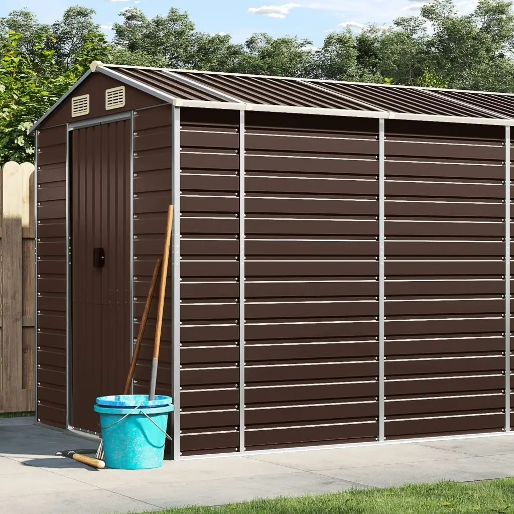 Garden Shed Brown 191x470x198 cm Galvanised Steel 3188268