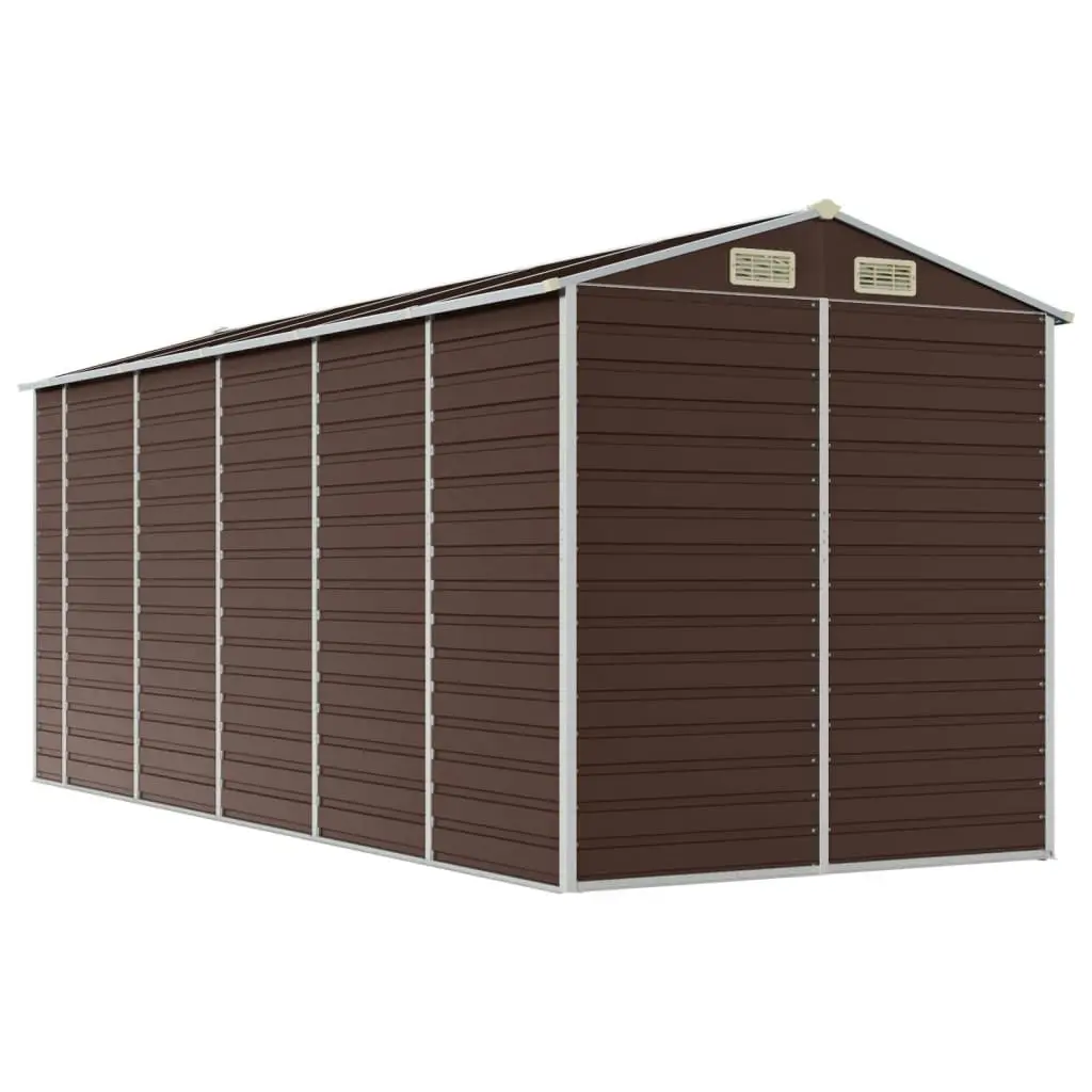 Garden Shed Brown 191x470x198 cm Galvanised Steel 3188268