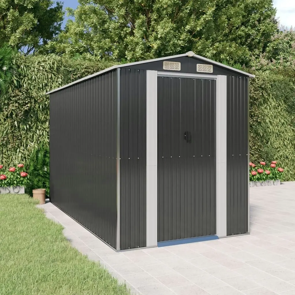 Garden Shed Anthracite 192x357x223 cm Galvanised Steel 3147451