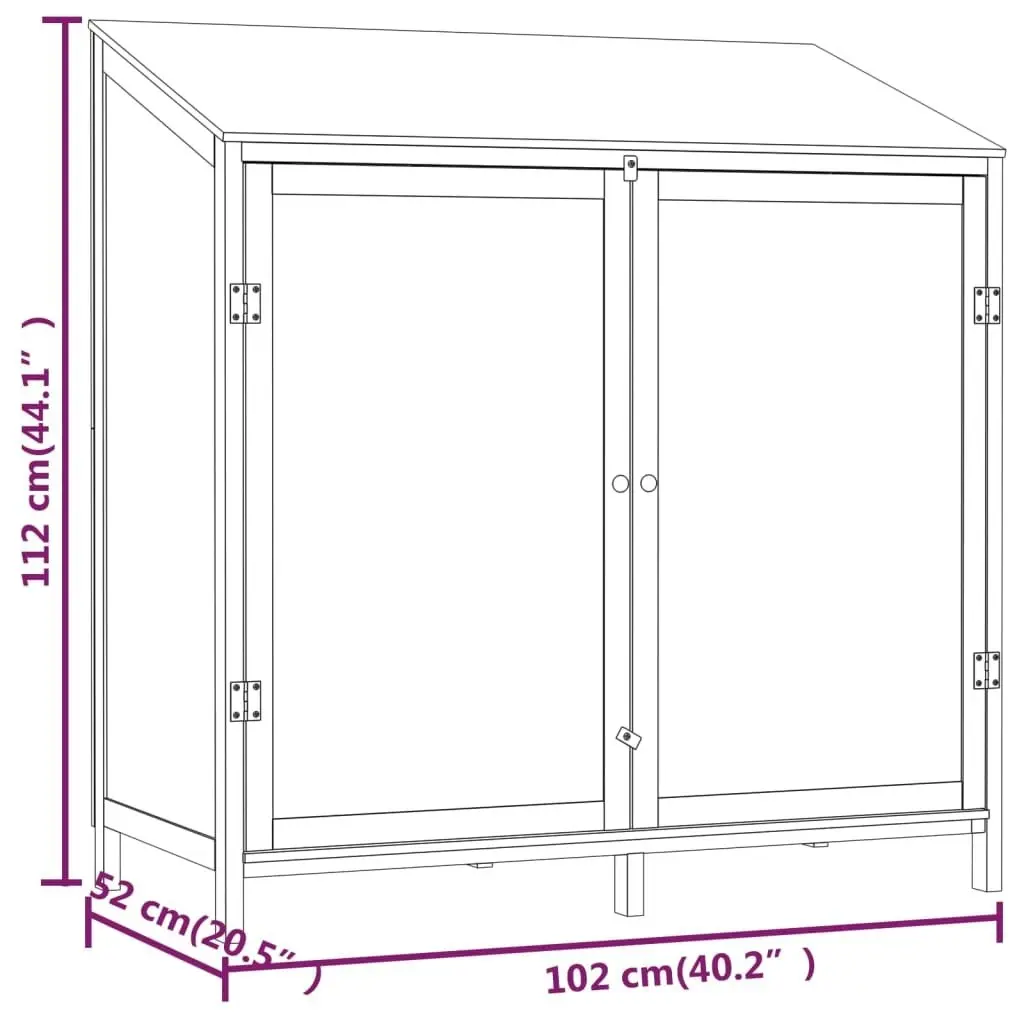 Garden Shed Anthracite 102x52x112 cm Solid Wood Fir 152184