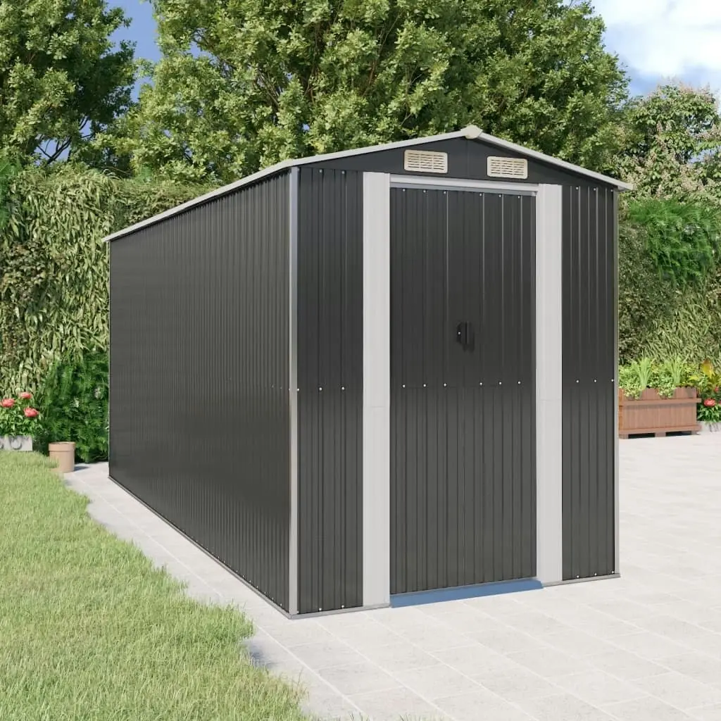 Garden Shed Anthracite 192x440x223 cm Galvanised Steel 3147452