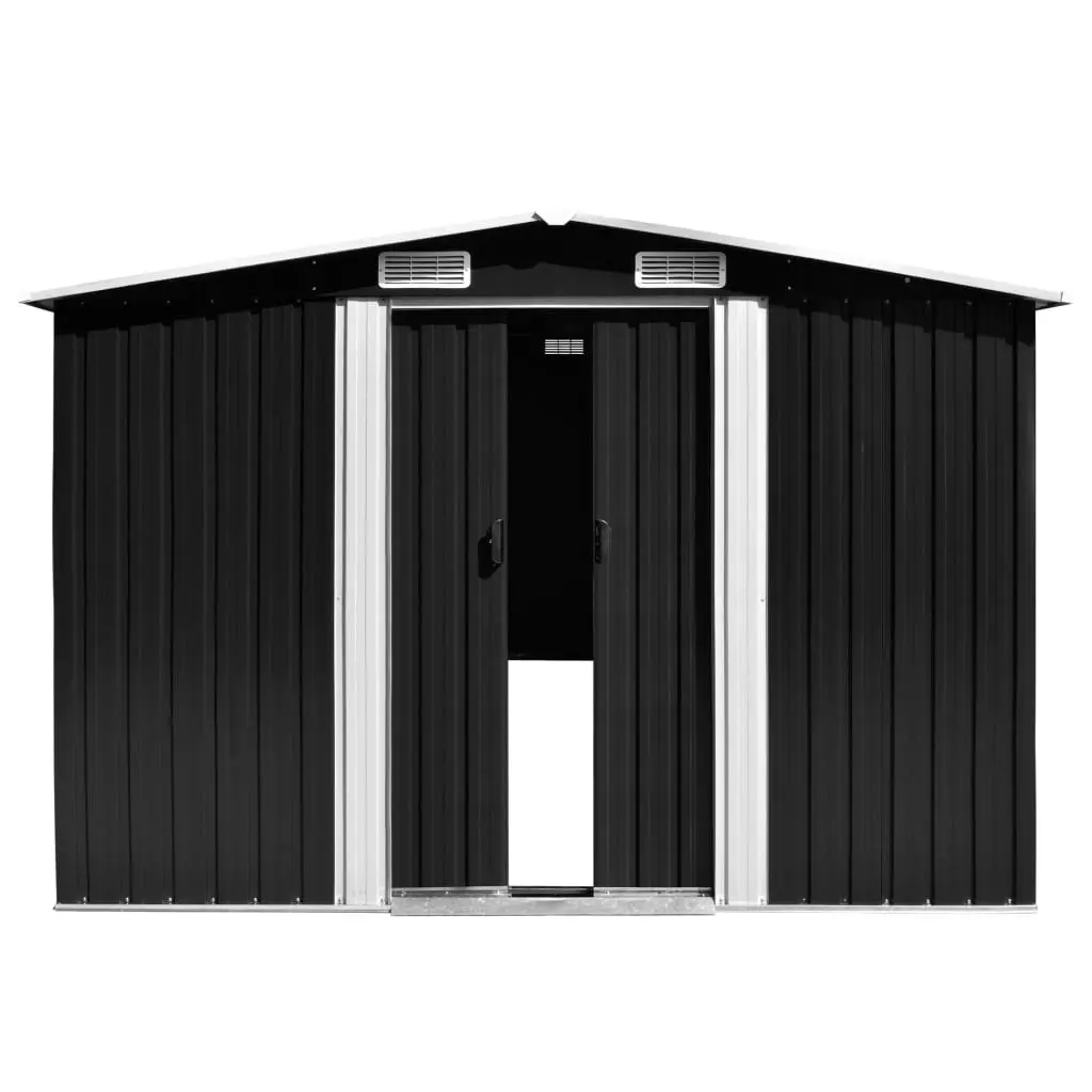 Garden Shed 257x580x181 cm Metal Anthracite 143354