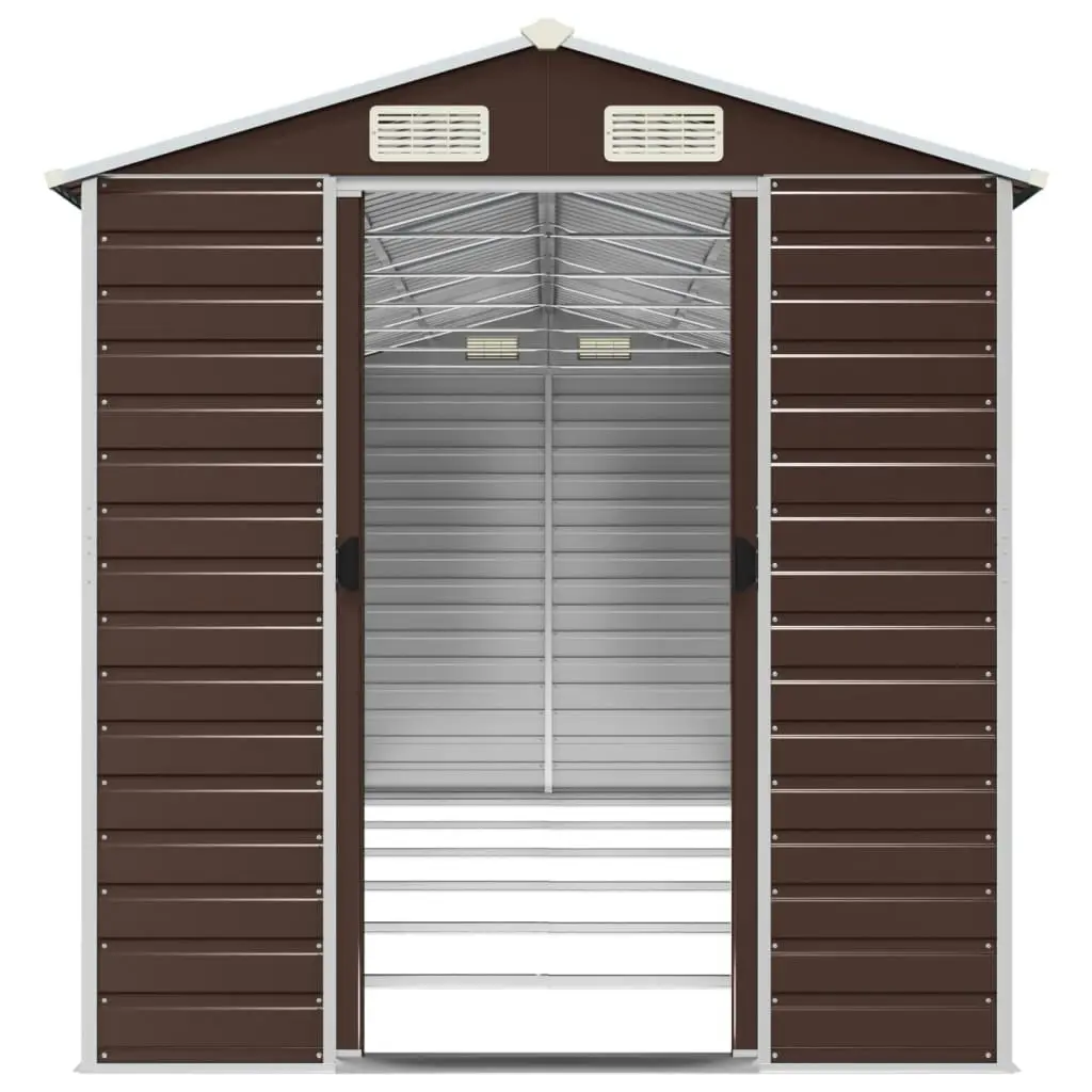 Garden Shed Brown 191x555x198 cm Galvanised Steel 3188269