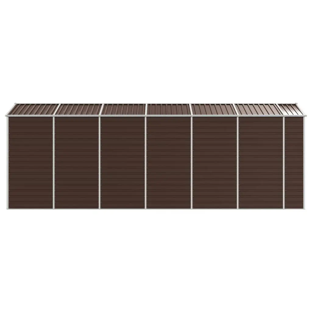 Garden Shed Brown 191x555x198 cm Galvanised Steel 3188269