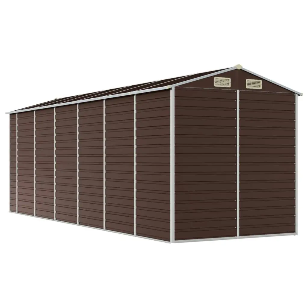 Garden Shed Brown 191x555x198 cm Galvanised Steel 3188269