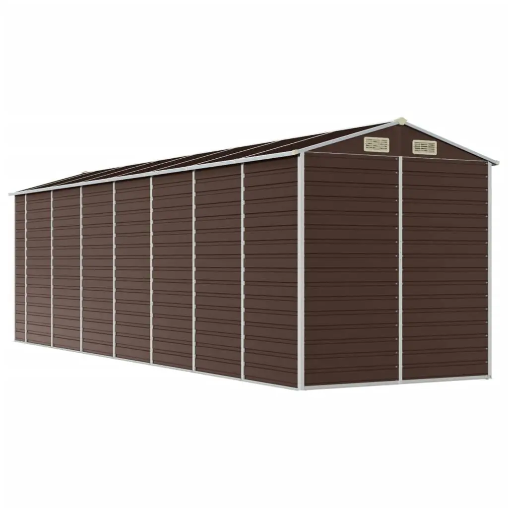 Garden Shed Brown 191x640x198 cm Galvanised Steel 3188270