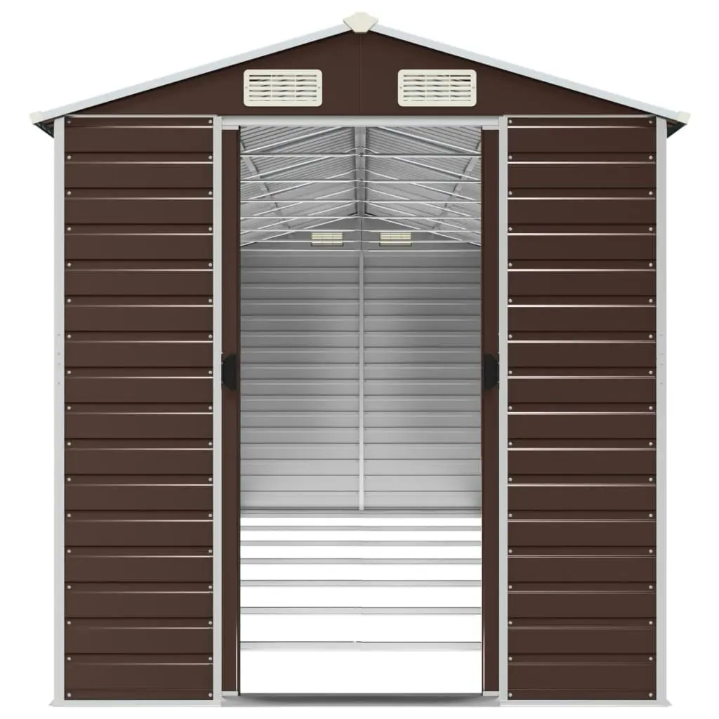 Garden Shed Brown 191x640x198 cm Galvanised Steel 3188270