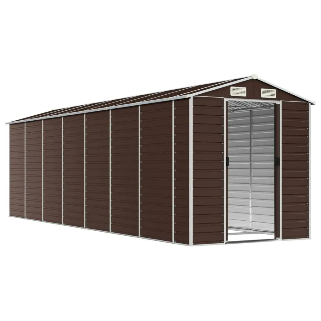 Garden Shed Brown 191x640x198 cm Galvanised Steel 3188270