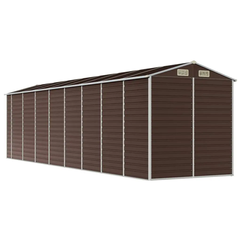 Garden Shed Brown 191x725x198 cm Galvanised Steel 3188271