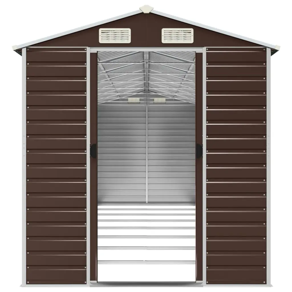 Garden Shed Brown 191x725x198 cm Galvanised Steel 3188271