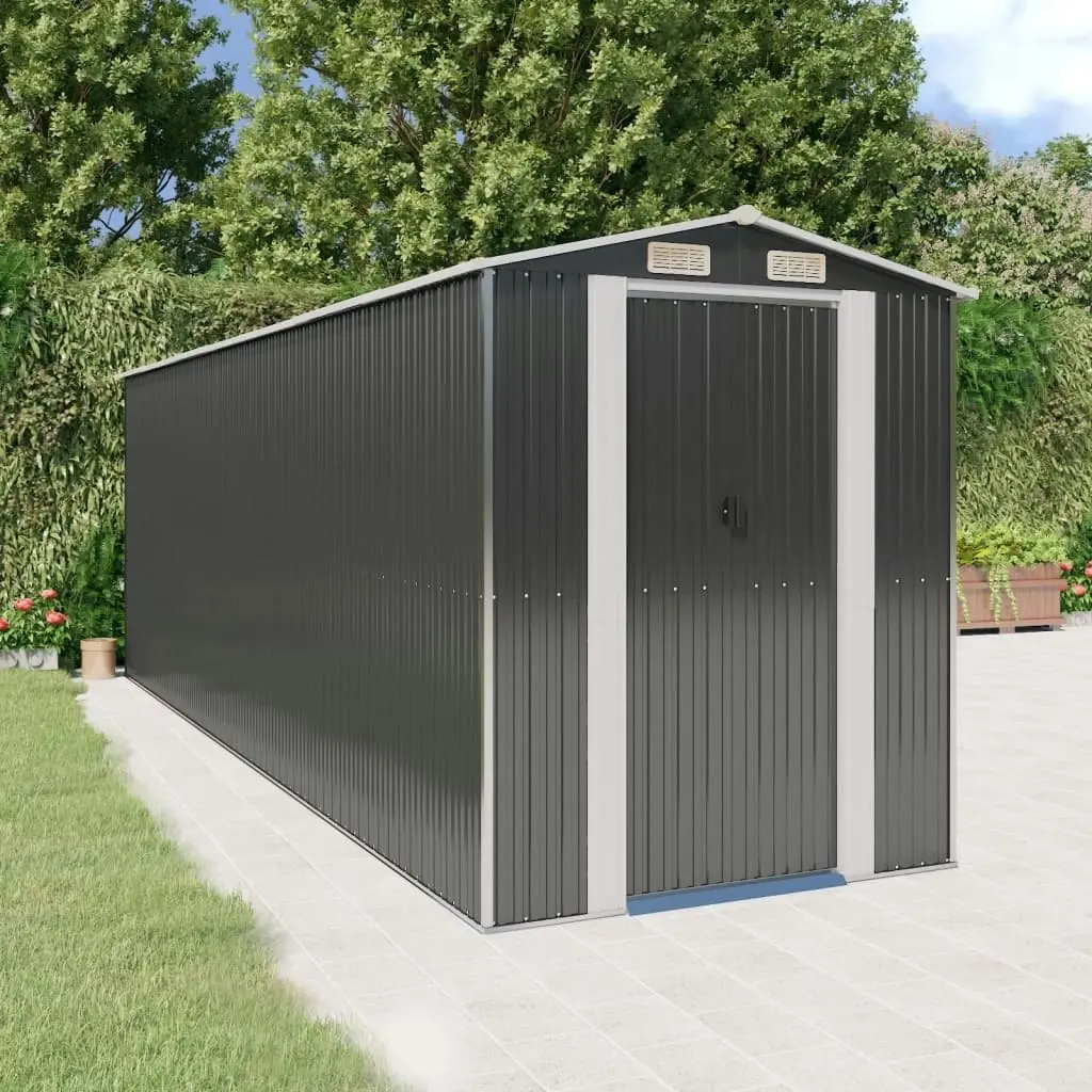 Garden Shed Anthracite 192x606x223 cm Galvanised Steel 3147454