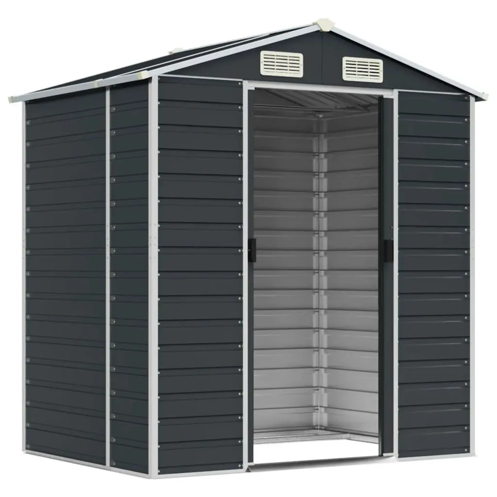 Garden Shed Anthracite 191x130x198 cm Galvanised Steel 3188253