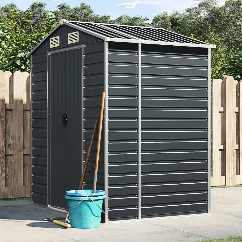 Garden Shed Anthracite 191x130x198 cm Galvanised Steel 3188253