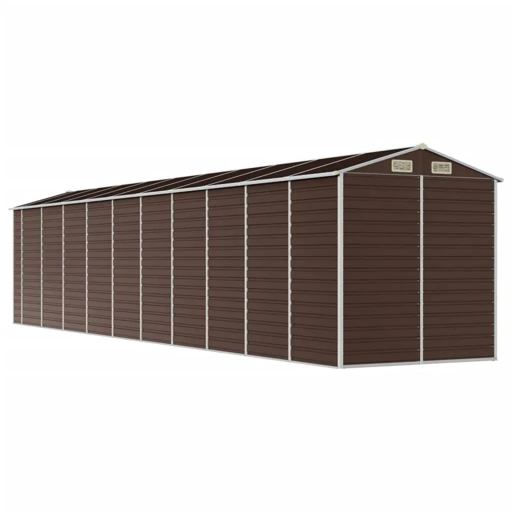 Garden Shed Brown 191x895x198 cm Galvanised Steel 3188273