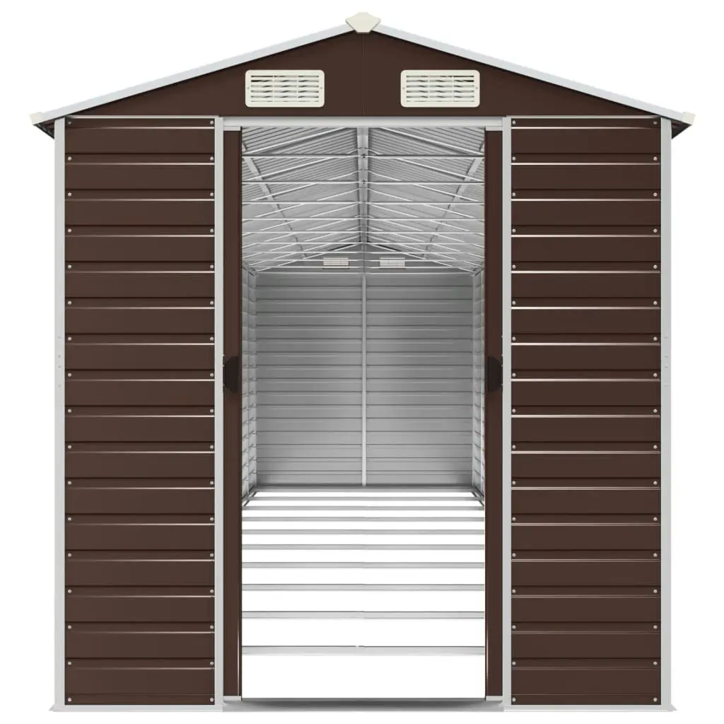 Garden Shed Brown 191x895x198 cm Galvanised Steel 3188273