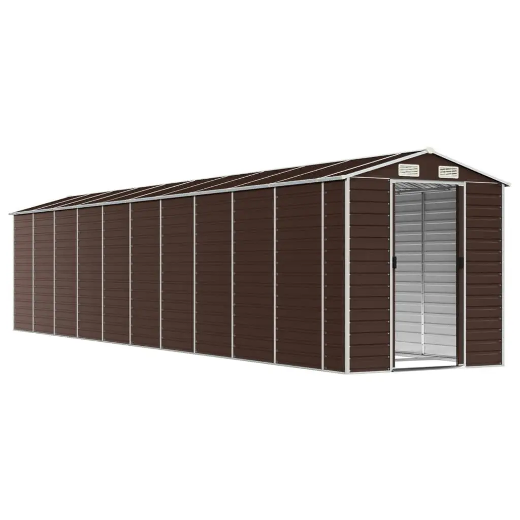 Garden Shed Brown 191x895x198 cm Galvanised Steel 3188273