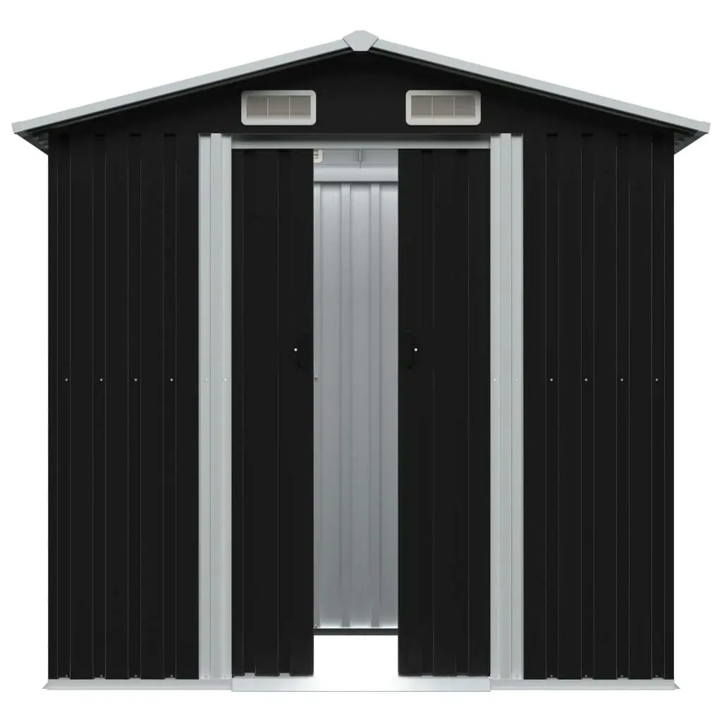 Garden Storage Shed Anthracite Steel 204x132x186 cm 47028