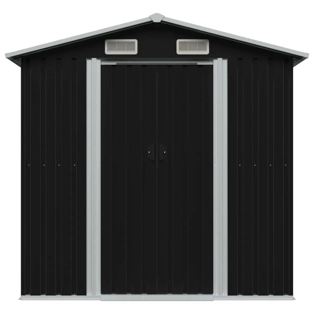 Garden Storage Shed Anthracite Steel 204x132x186 cm 47028