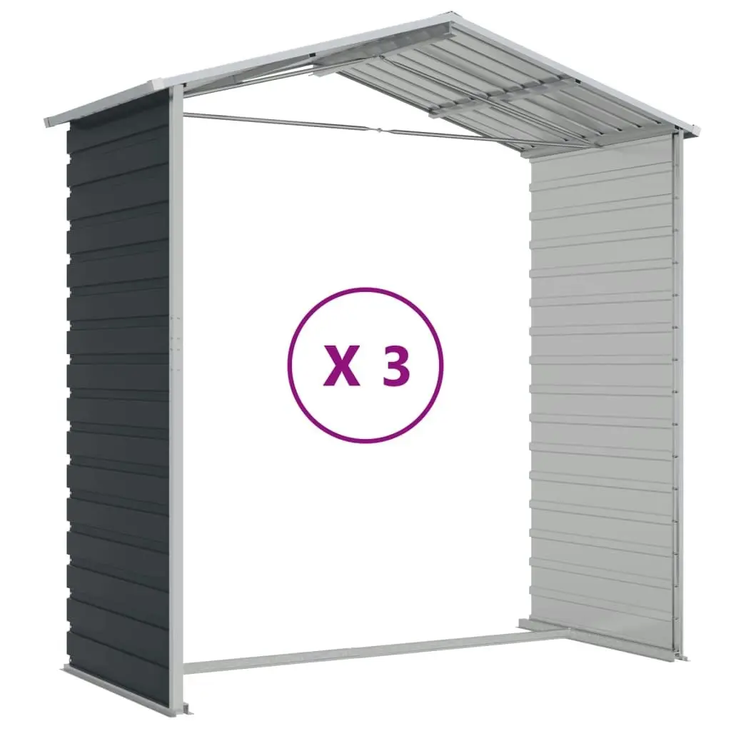 Garden Shed Anthracite 191x300x198 cm Galvanised Steel 3188255