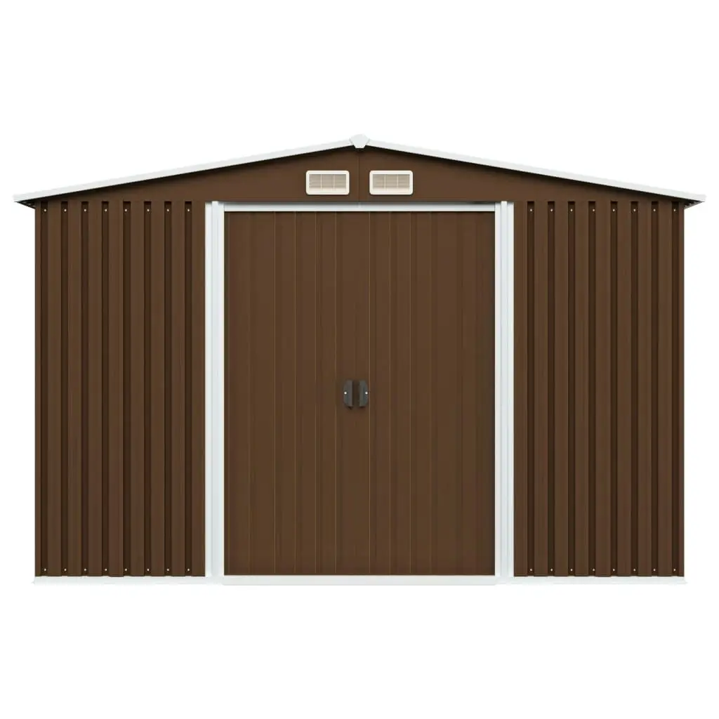 Garden Storage Shed Brown 257x205x178 cm Steel 47031