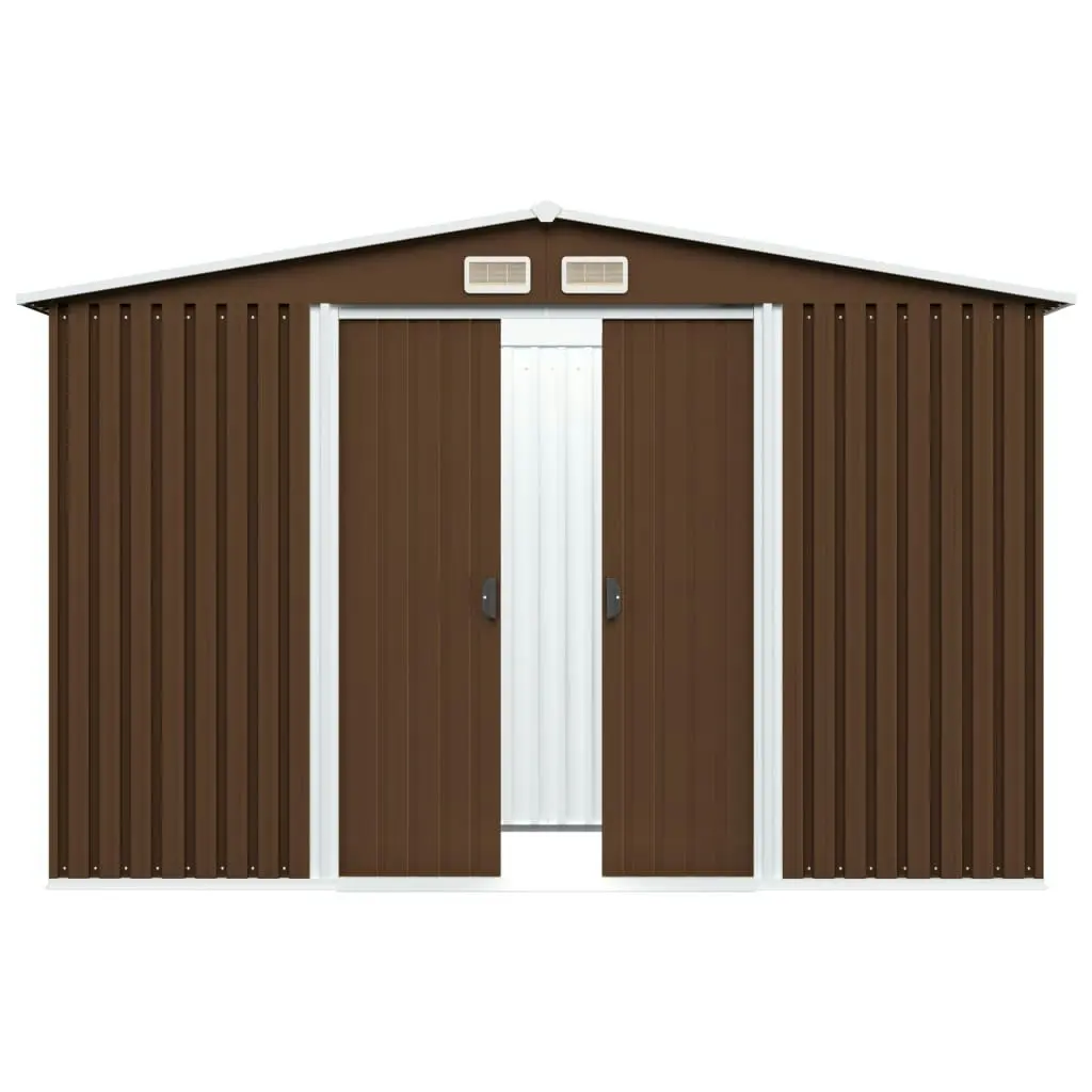 Garden Storage Shed Brown 257x205x178 cm Steel 47031