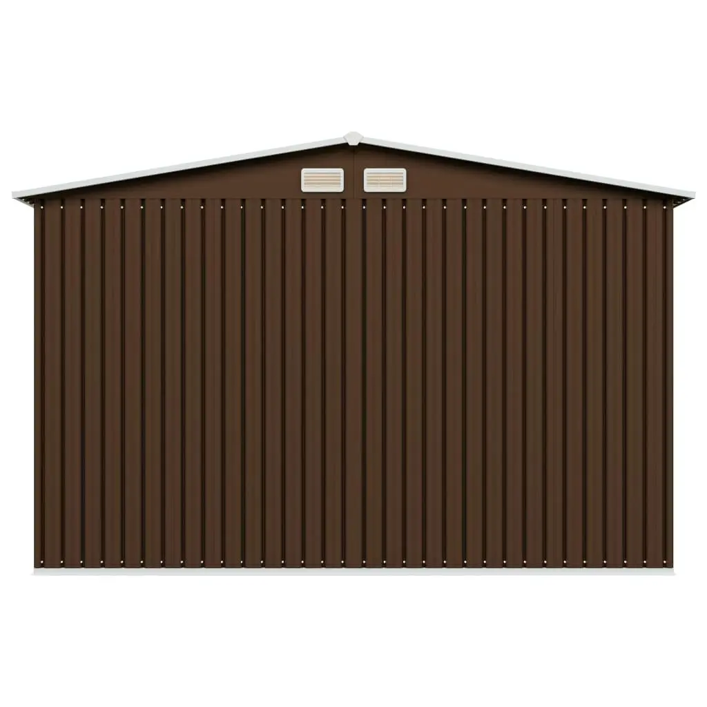 Garden Storage Shed Brown 257x205x178 cm Steel 47031