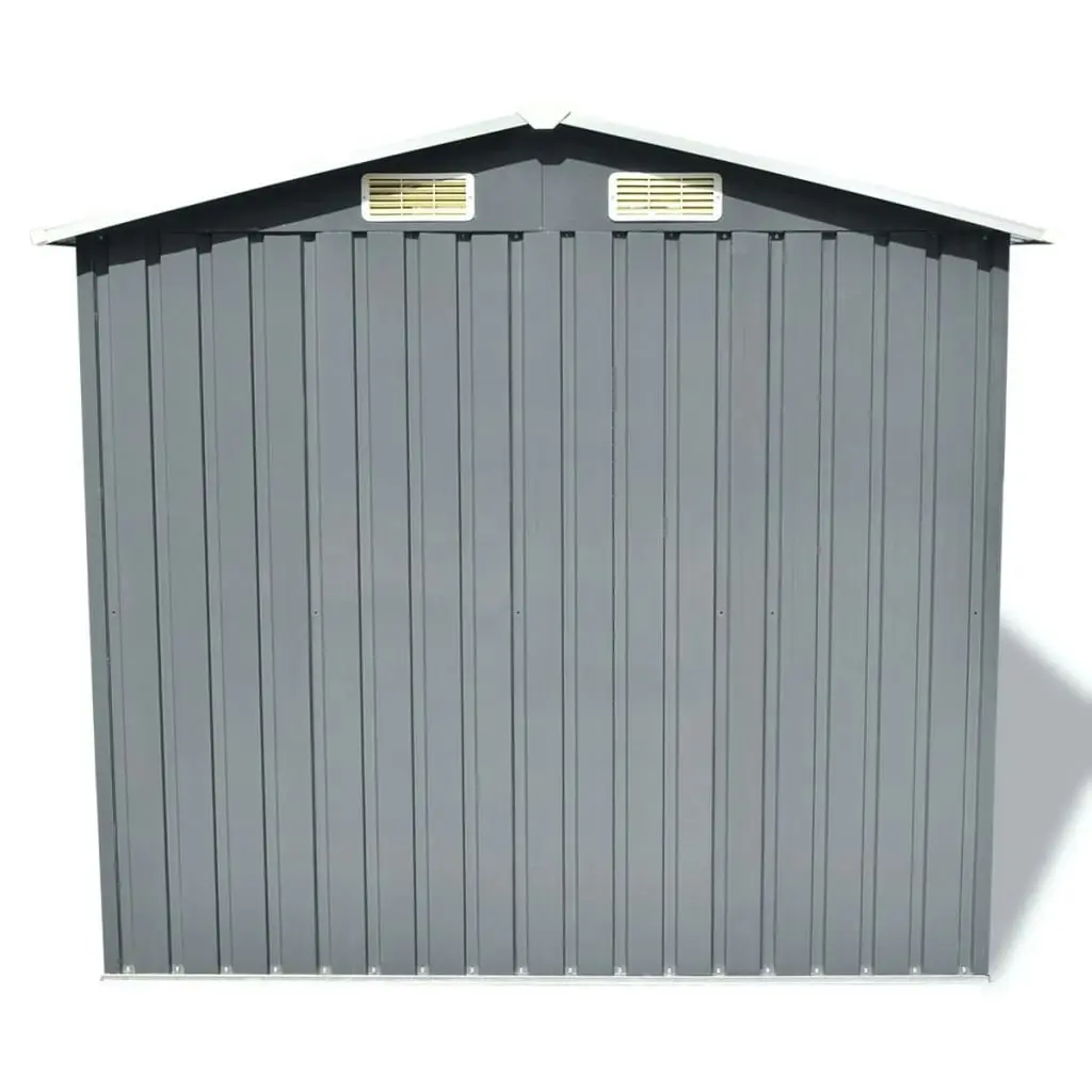 Garden Storage Shed Grey Metal 204x132x186 cm 42983