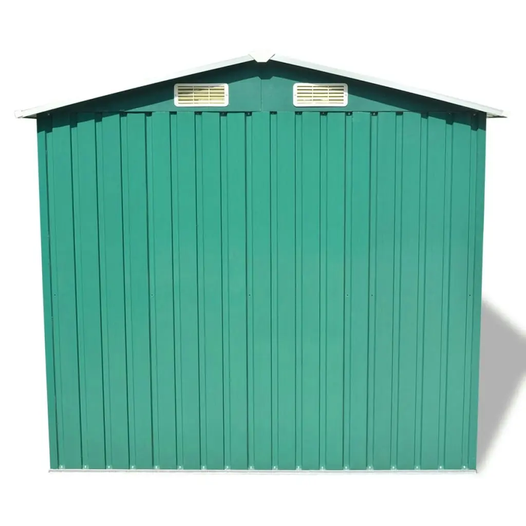 Garden Storage Shed Green Metal 204x132x186 cm 42909