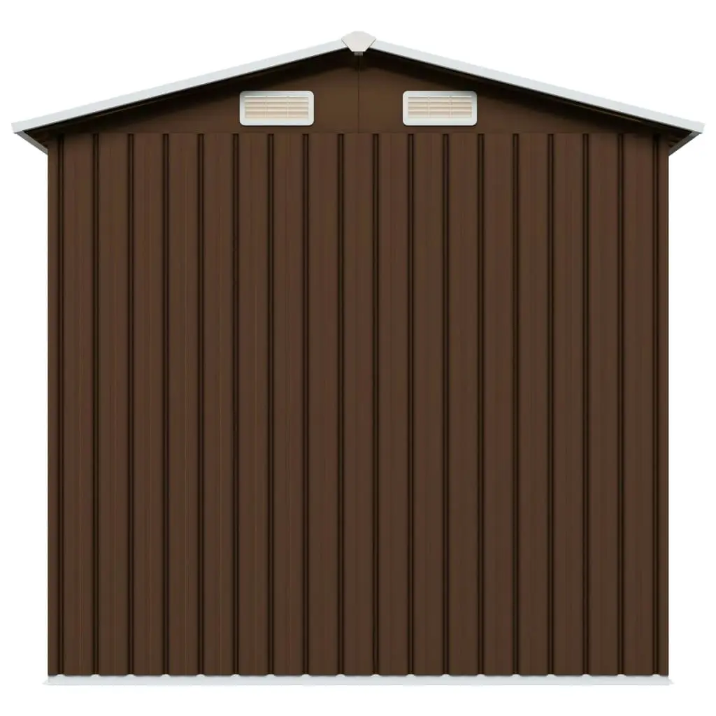 Garden Storage Shed Brown 204x132x186 cm Steel 47029