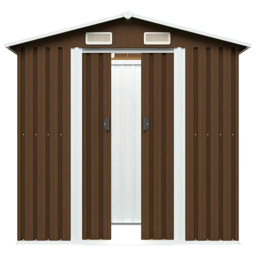 Garden Storage Shed Brown 204x132x186 cm Steel 47029