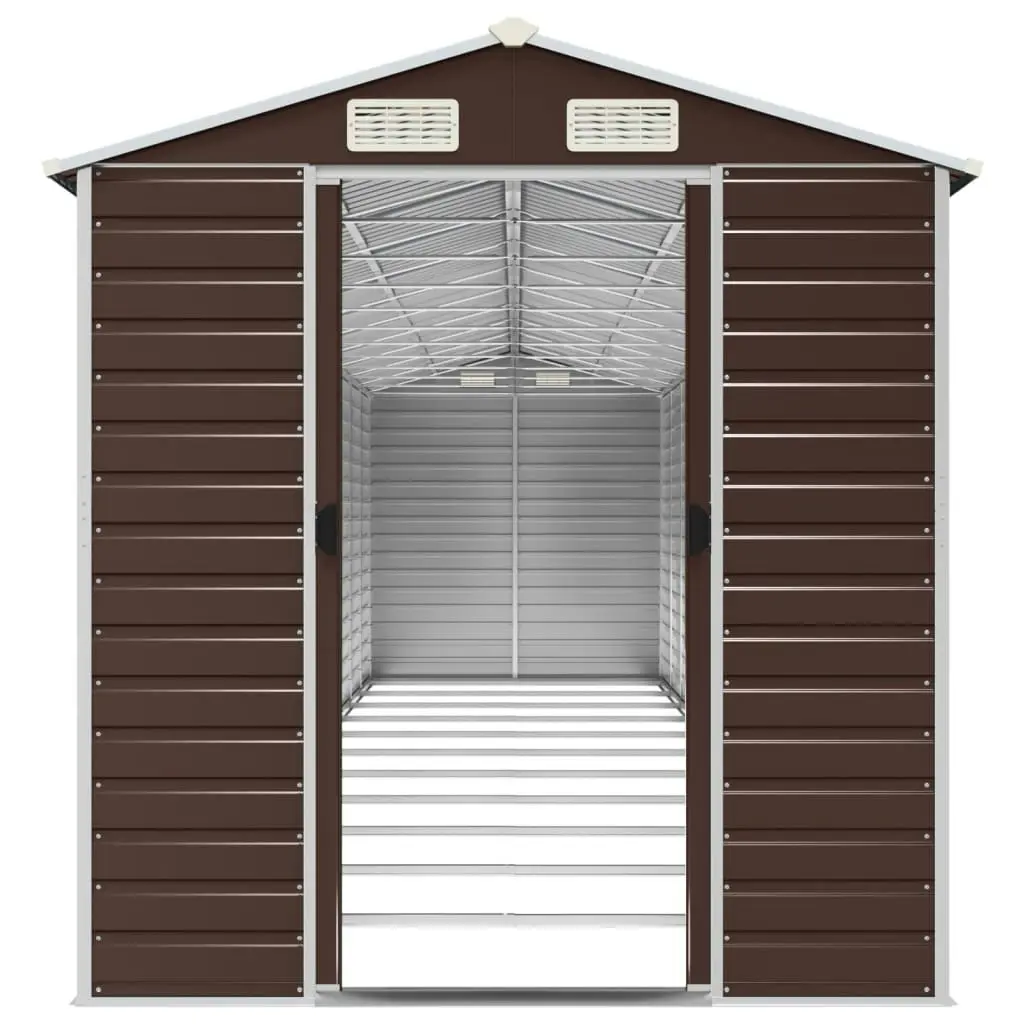 Garden Shed Brown 191x980x198 cm Galvanised Steel 3188274