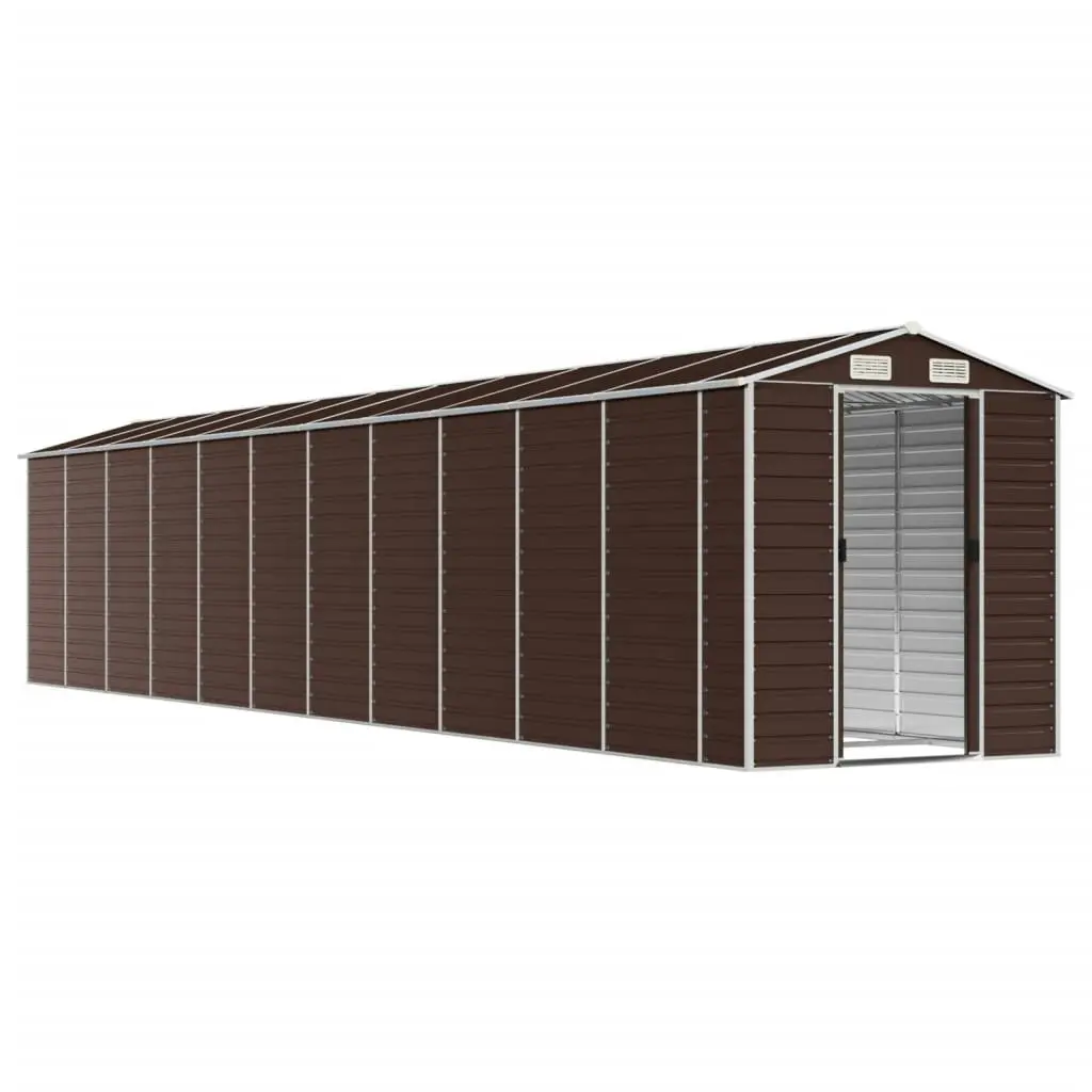 Garden Shed Brown 191x980x198 cm Galvanised Steel 3188274