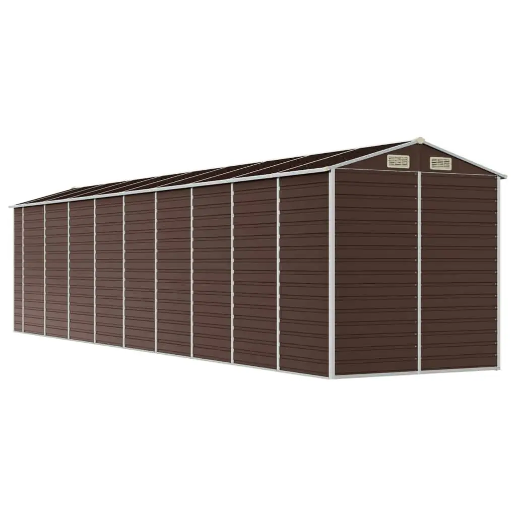 Garden Shed Brown 191x810x198 cm Galvanised Steel 3188272