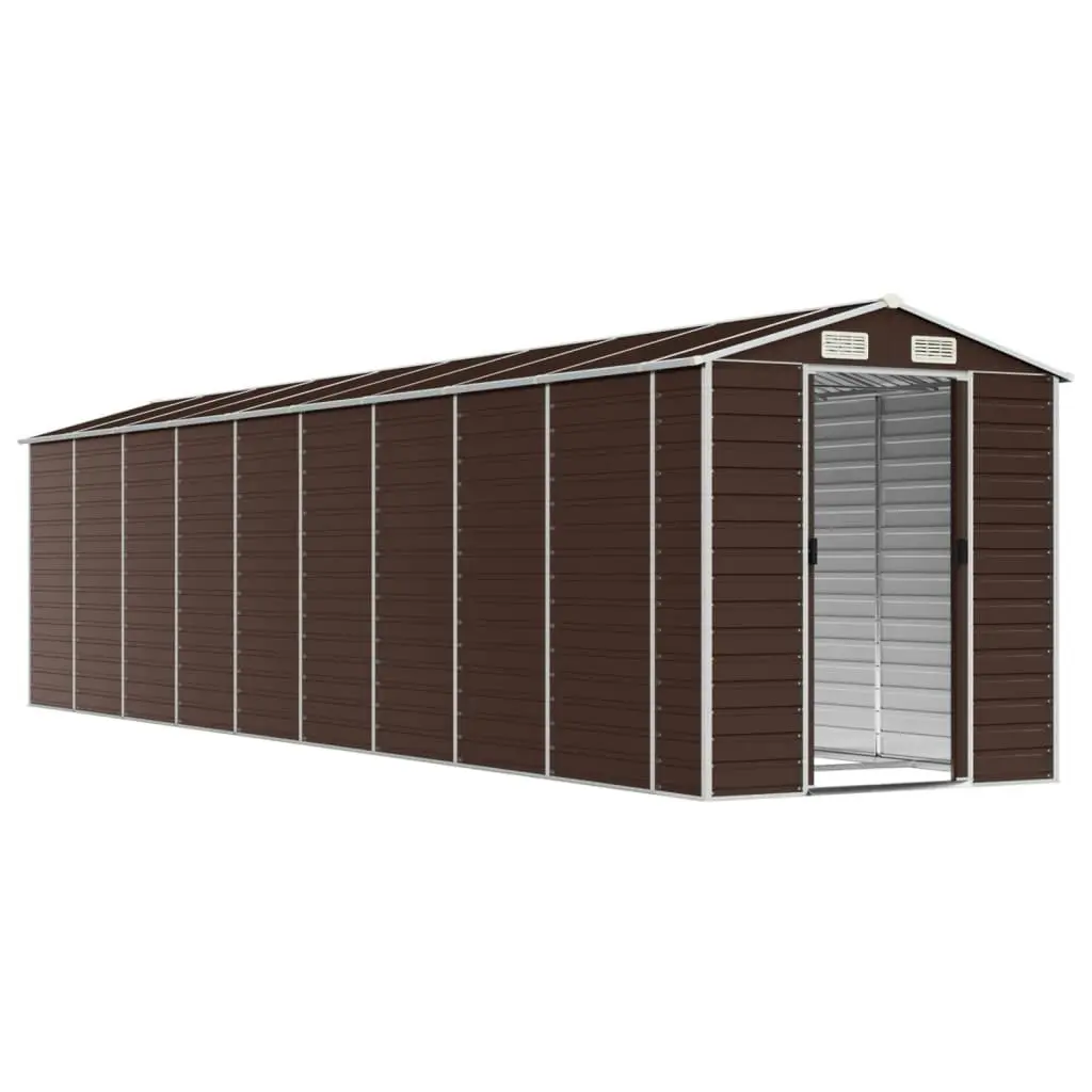 Garden Shed Brown 191x810x198 cm Galvanised Steel 3188272