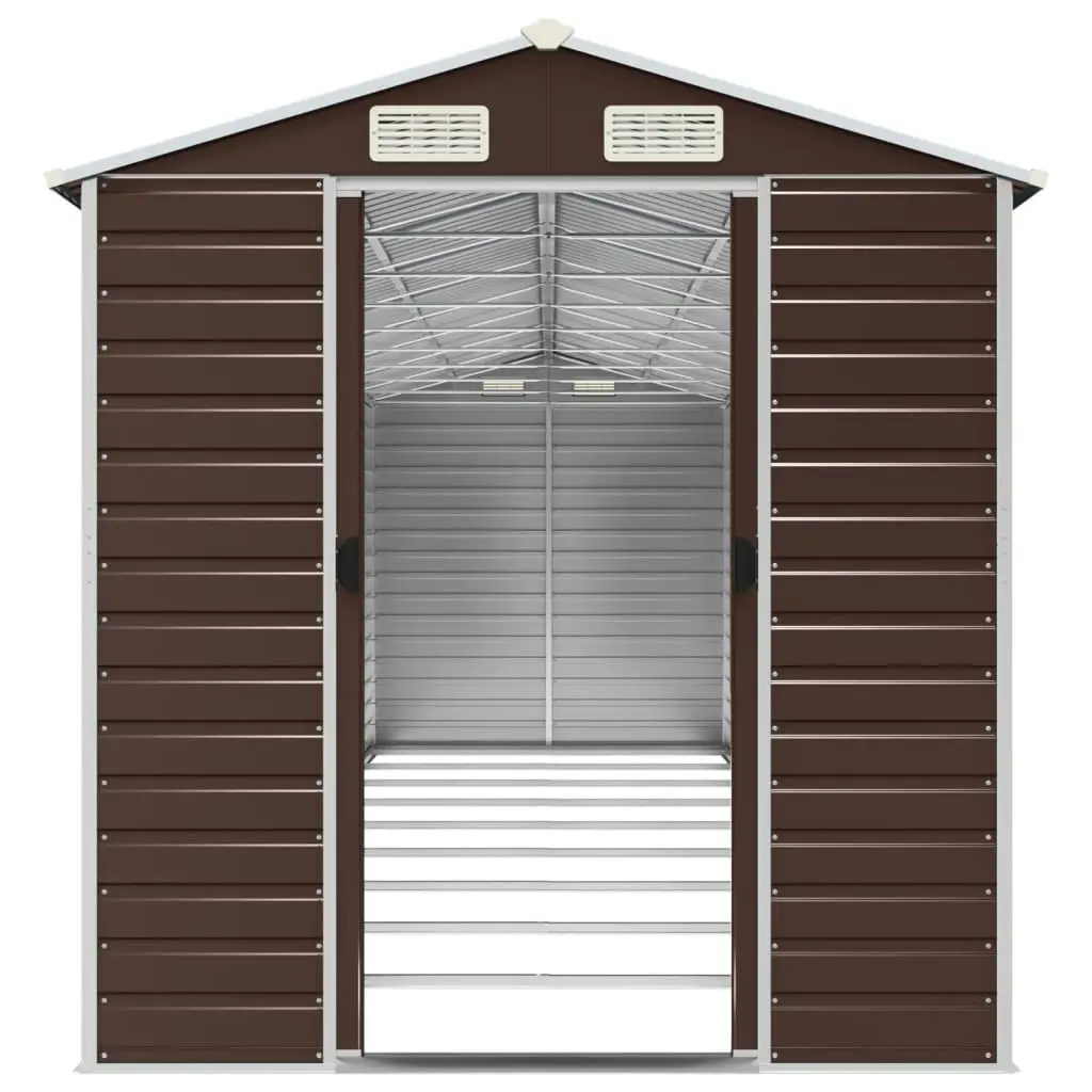 Garden Shed Brown 191x810x198 cm Galvanised Steel 3188272