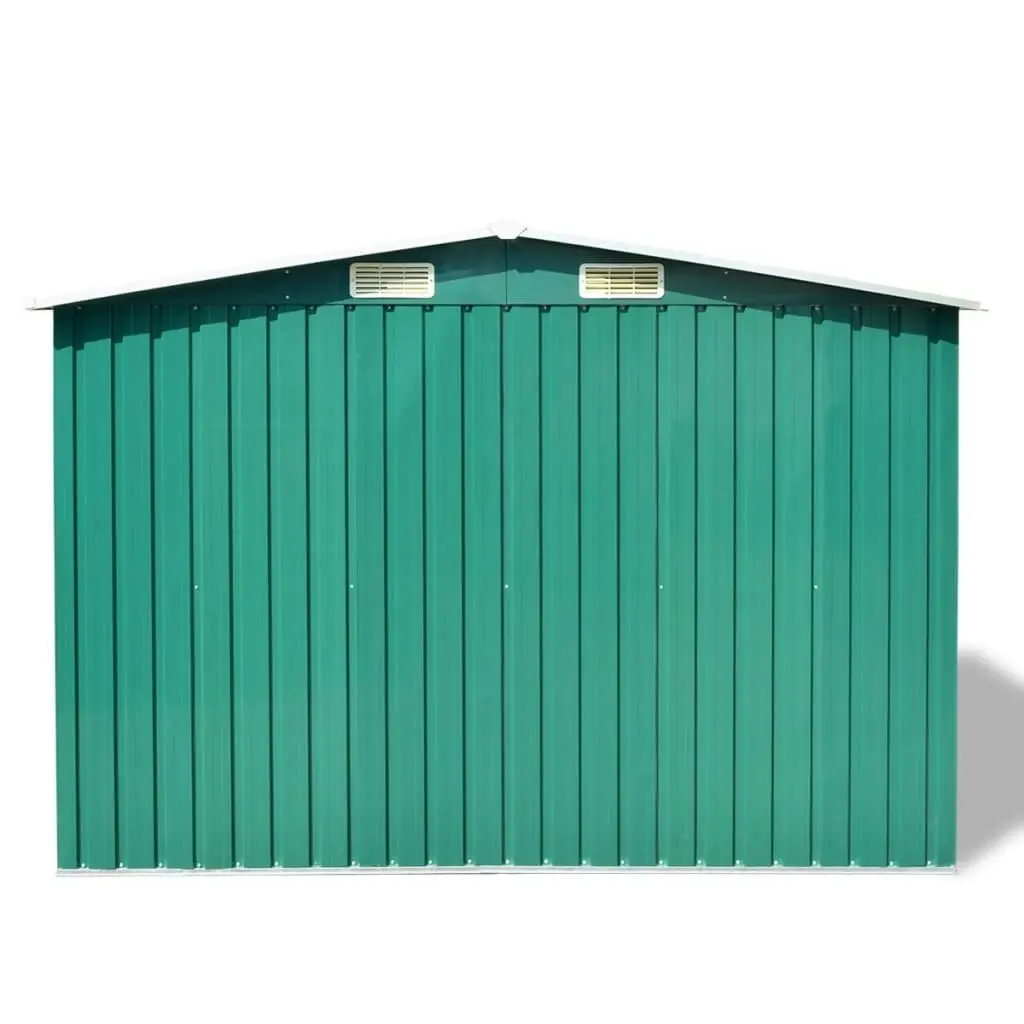 Garden Storage Shed Green Metal 257x205x178 cm 42910