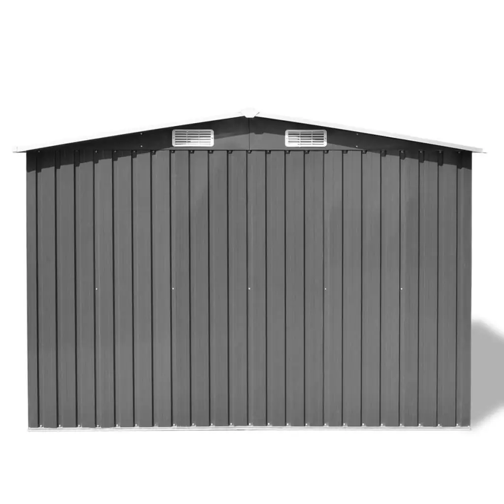 Garden Storage Shed Grey Metal 257x205x178 cm 42907