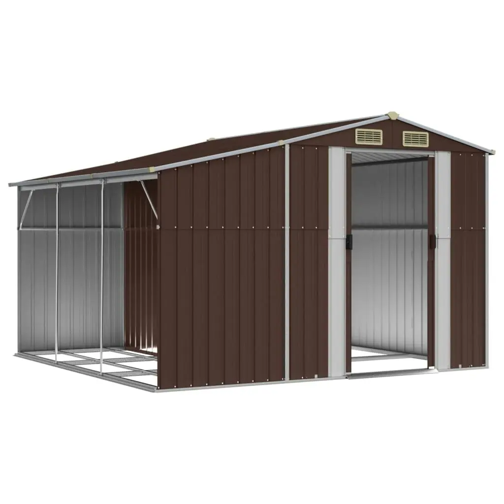 Garden Shed Brown 277x279x179 cm Galvanised Steel 3188296