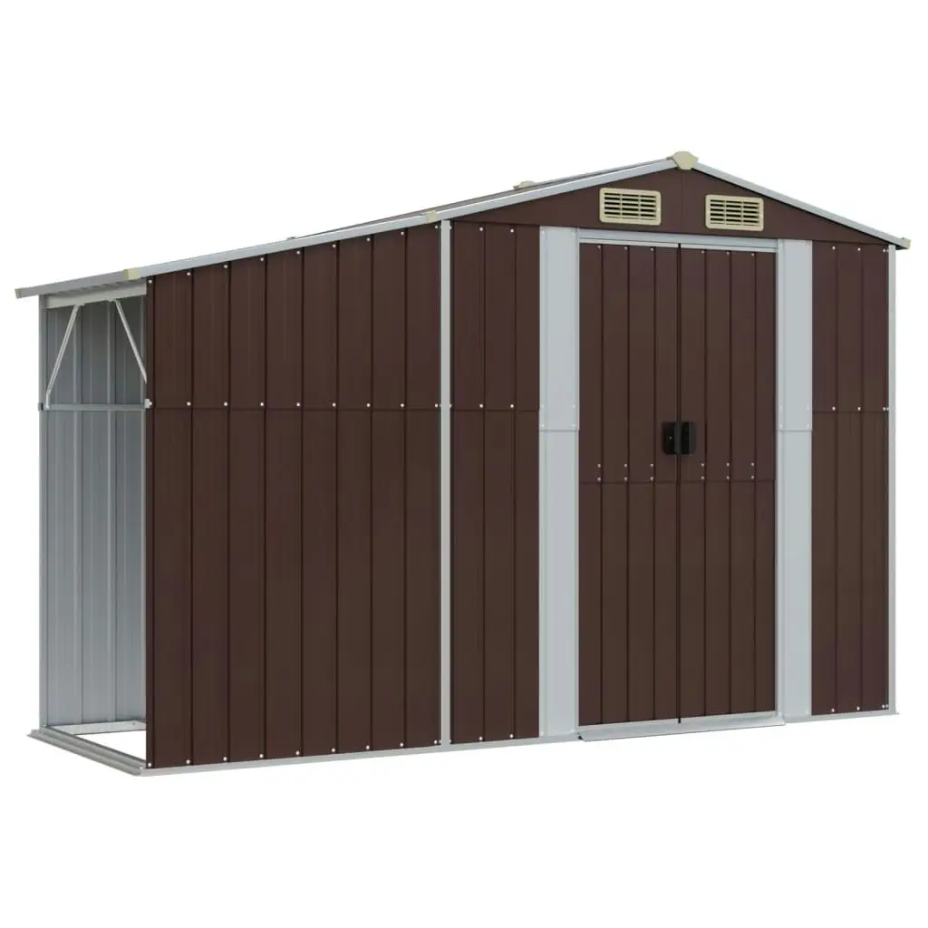 Garden Shed Brown 277x279x179 cm Galvanised Steel 3188296