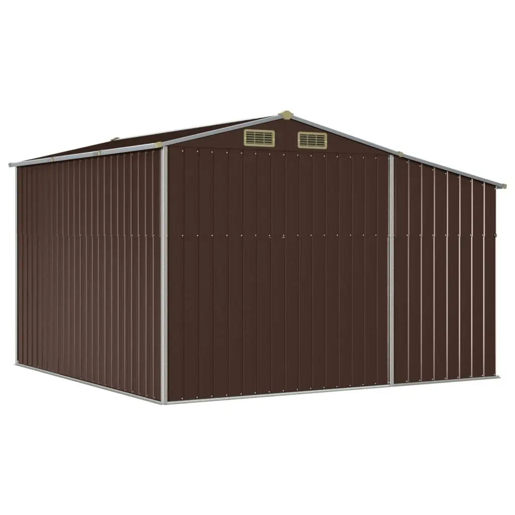 Garden Shed Brown 277x279x179 cm Galvanised Steel 3188296