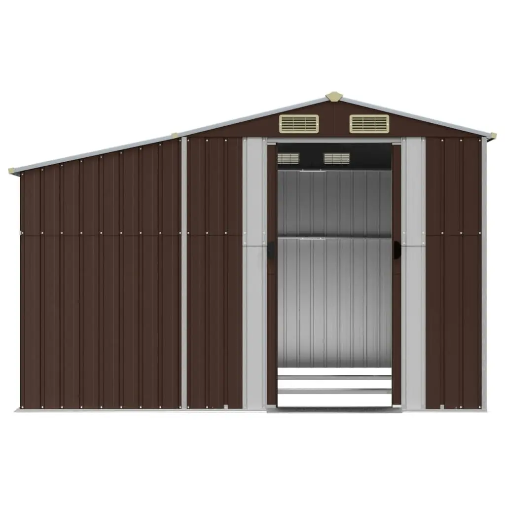 Garden Shed Brown 277x279x179 cm Galvanised Steel 3188296