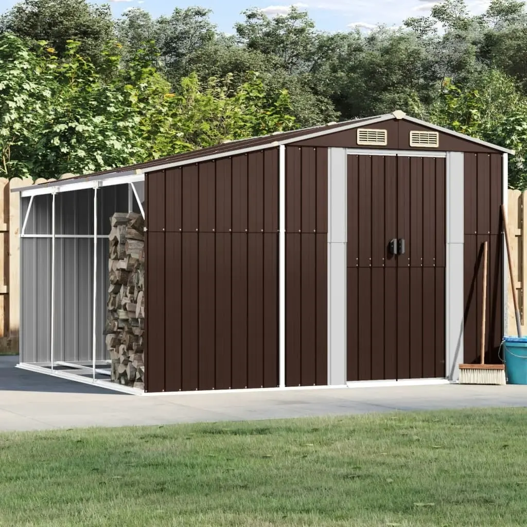 Garden Shed Brown 277x279x179 cm Galvanised Steel 3188296